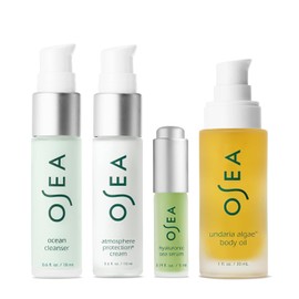 OSEA Best Sellers Face + Body - 4 Piece Skin Care Set Oil Cleanser Cream Hyaluronic Acid Serum Clean Beauty Ideal for Travel Gifts / OSEA 베스트셀러 페이스 + 바디 - 4피스 스킨 케어 세트 오일 클렌저 크림 히알루론산 세럼 클린 뷰티 여행 선물에 이상적입니다