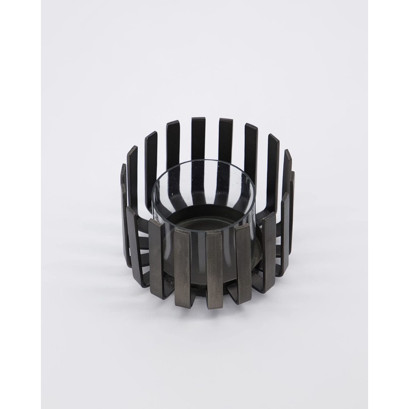 House Doctor 205345003 Tea Light Holder, Bars, Black, Height: 7.5