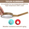 Wjelet 2 Rollen Teflonband Selbstklebend 15mmx10m x0.18mm(T),Hitzebeständiges Klebeband,PTFE Glasgewebeband Hochtemperaturband