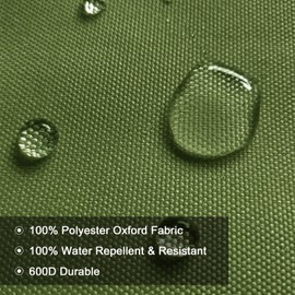 BECHAEO Waterproof Canvas Upholstery Fabric by The Yard 58" Wide 600 Denier Water Resistant Oxford Polyester Material Outdoor Fabric for DIY Sewing Chair Cushion Awning Bag, 2 Yards Green