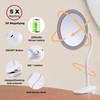 6.5" Clip-On Magnifying Vanity Mirror - 5X Magnification, USB Rechargeable,