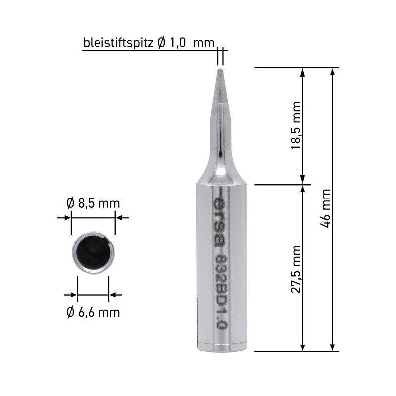 Ersa Ersadur Long-Life Soldering Tip, 1 mm