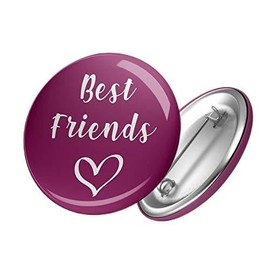 Hellweg Druckerei Button Badge Best Friends Heart Love Friends Badge Gift Idea Badge Pin, Metal