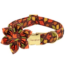 Unique style paws Fall Dog Collar with Bow, Puppy Collar Pet Gift Adjustable Dog Collar Soft and Comfy Bowtie Collars for Large Girl or Boy Dogs