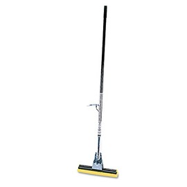 Steel Roller Sponge Mop, Bronze Handle with 12" Wide Yellow Sponge, pull lever RUB6435BRO