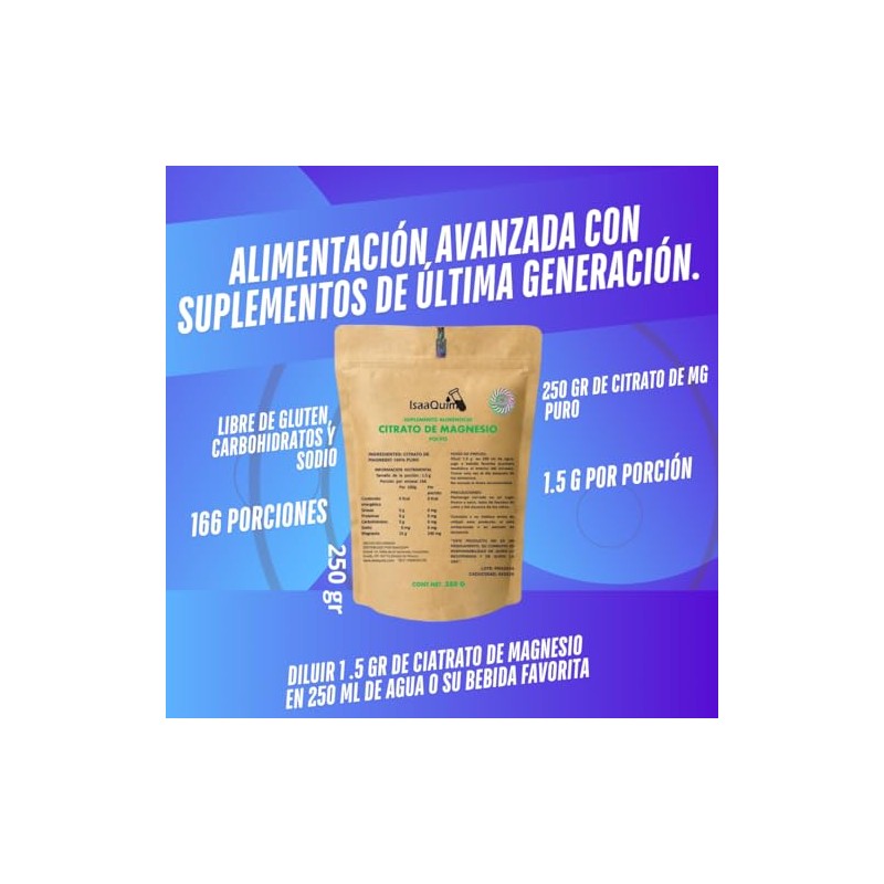 Citrato de Magnesio Natural de 250 G