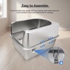 Aothey Stainless Steel Litter Box with Metal Lid and Scoop