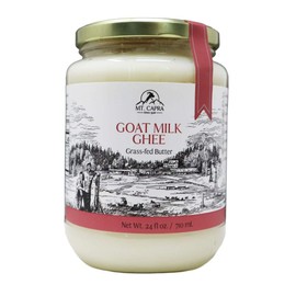 Goat Milk Ghee by Mt. Capra | Grass Fed Clarified Butter High in MCT Oil Perfect for Bulletproof Coffee, Keto, Paleo, and Whole 30 Diets | Pastured Raised and Unsalted | (24 fl oz)