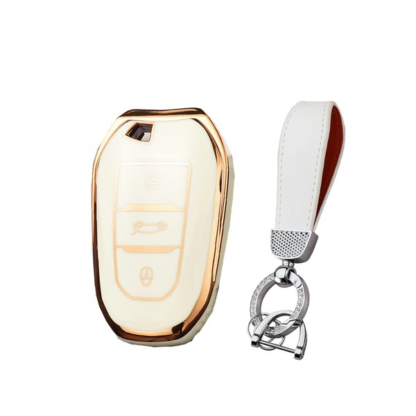 HIBEYO Smart Key Case Fits Peugeot - Soft TPU Protective