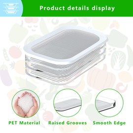 XVAJT Lunch Meat Container for Fridge, 3-Layer Stackable Cold Cuts Storage Containers, Transparent Deli Meat Container for Fridge with Lid for Meats Cold Cuts Cheese 1 Pack