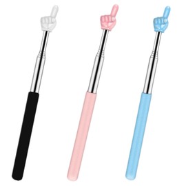 DOLANFYE 3PCS Retractable Teachers Classroom Hand Pointer, Extendable Pointer Finger Stick,Mini Finger Reading pointer Stick,Kindergarten Student Teacher Teaching Reading Finger Shape
