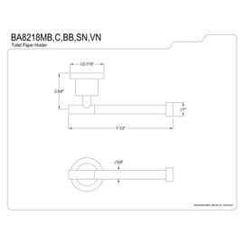 Kingston Brass BA8218C Concord Toilet Paper Holder, Polished Chrome, 7-1/2" Length