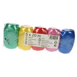5 Colourful Gift Ribbons Each 20 Metres Long / Assorted Colours Gift Wrapping Ribbon Birthday Gift