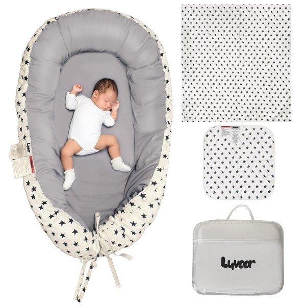 Baby Lounger Newborn Essentials - Baby Nest, Blanket, Changing Mat