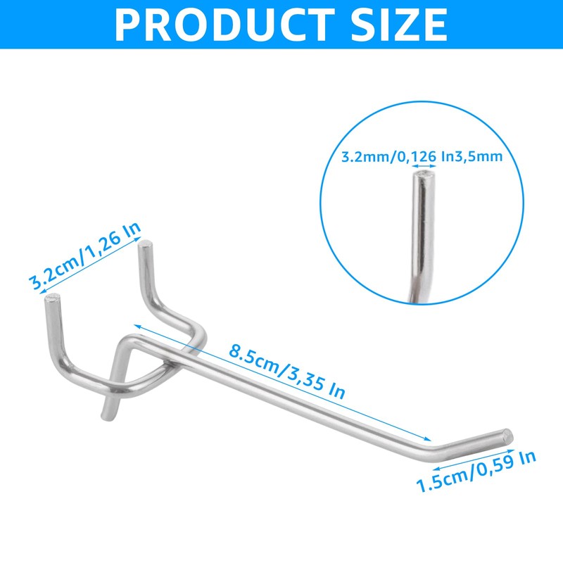 ZOFUN Pack of 100 Perforated Wall Hooks 10 cm Tool