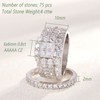 Wuziwen Women's Bridal Ring Sets 4Ct Princess Engagement Wedding Rings