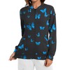 LOMON Scrub Jackets for Women Printed Scrub Tops Women Stretchy