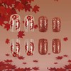 Fall Press on Nails Medium Square Brown Fake Nails Press