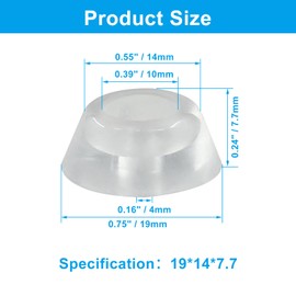 LifCratms 12Pcs Clear Rubber Feet for Cutting Board with Stainless Screws, Round Rubber Feet Bumpers Non-Slip Rubber Feet Pads for Furniture Electronics (0.3" H x 0.74" W)