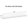 StorageWorks Tie Rack with 20 Hooks, 2-Pack Wall-Mounted Wooden Hangers