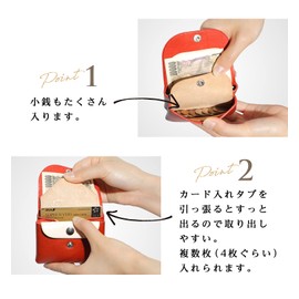 Yanukgora Women's Mini Wallet, Genuine Leather, Prevents Bills from Breaking, Compact Wallet, red