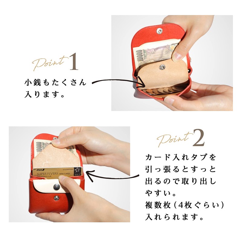 Yanukgora Women's Mini Wallet, Genuine Leather, Prevents Bills from Breaking,