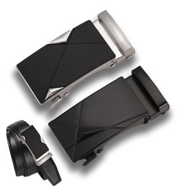 CALLYSONIC Pack of 2 Men's Belt Buckle, 40 mm, Replacement Belt Buckle, Ratchet Automatic Belt Buckles, Belt Buckle, Men's Belt Accessories, silver