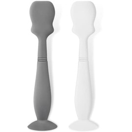 Paquete de 2 cepillos para crema de paales para beb, aplicador de esptula de silicona para bebs recin nacidos (gris, blanco)                          