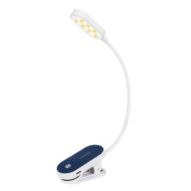 VAVOFO Rechargeable Book Light, 14 LEDs Eye Care Clip On Amber Reading Light for Bookworms Reading in Bed with 9 Colors 9 Brightness (White-Blue)
