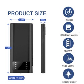 Digital Voice Recorder, Sound Activated Recorder for Lectures Class Interviews Meetings, Portable Voice Recording Device with LCD Screen OTG