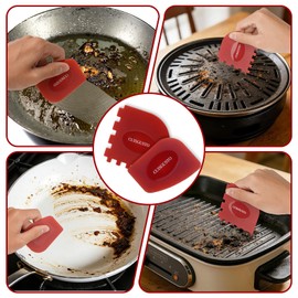 Pan Scraper Dish Scraper Food Scraper Tool Plastic Pot Scraper Kitchen Scraper Grease Scraper Cast Iron Skillet Pan Scraper Tool for Cleaning