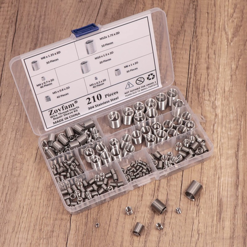 Wire Screw Sleeve Thread Repair Inserts Assortment Kit 304 Stainless