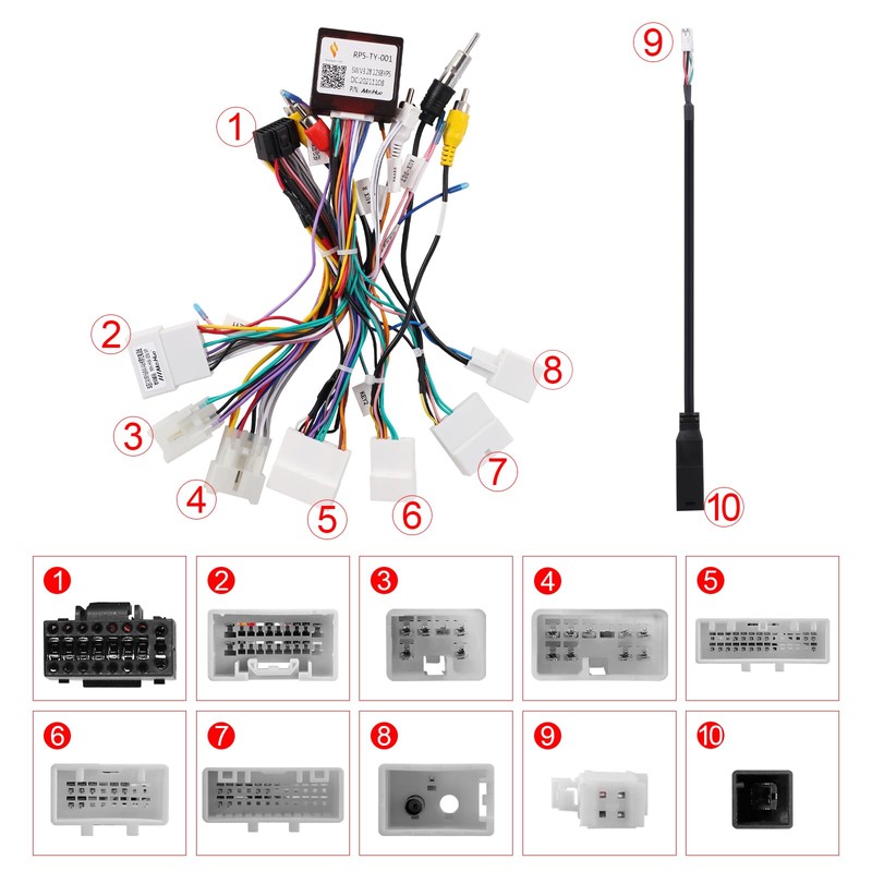 Car Stereo Wiring Harness Connector for Toyota Sienna Camry RAV4