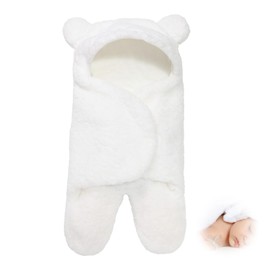 Ultra Soft Plush Baby Swaddle Blanket for Newborns 0 12Months, Hypoallergenic Cashmere-Like Receiving Wrap, White Unisex Nursery, Stroller Toddler Sack, Ideal Skin Baby Shower Registry