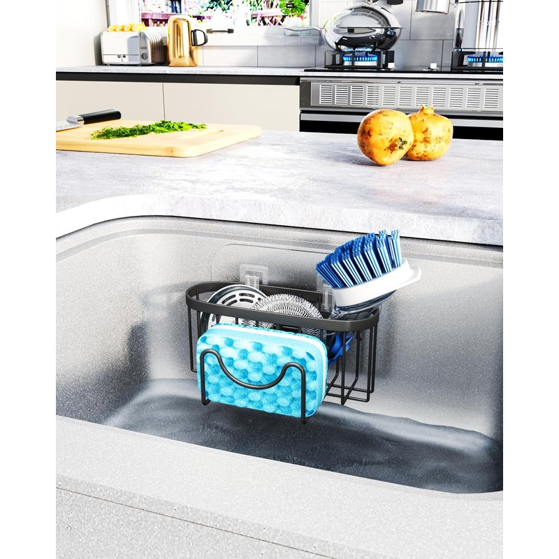 HapiRm HapiRm Multifunctional Sponge Holder with Unique M-Shaped, 2 Installation