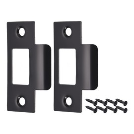 sourcing map Door Strike Plate, 2Pcs 70mm x 40.3mm 201 Stainless Steel Latch Deadbolt Strike Plate for Door Frame Door Jamb, Black