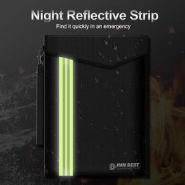 ImnBest Pack of 2 Fireproof and Waterproof Bag, Fireproof Wallet Briefcase for A4 Document Bag, Passport Money Valuables. (Black 2)