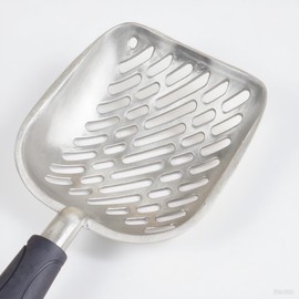 Chi-buy Navy Handle Giant Metal cat Litter Scoop Stainless Steel Oblique Hole Litter Box Scoop Size 13.58" Lx5.51 Wx1.97 H