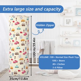 Lansls Bean Bags/Storage for Plush Toys, Pillar Storage for Plush Toys, Things and Seats for Children, Boys and Girls, Sailing Cotton, Soft Seats and Play Sofas (without Padding) (A)