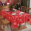 Christmas Table Cloth for Rectangle Tables, White Snowflake Print Wipe
