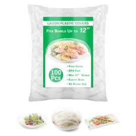 Plastic Bowl Covers for Sourdough Bread Proofing Large Disposable Elastic Food Wraps Fits 12-inch Bowls, Shower Caps for Banneton Bread Proofing Basket Plastic Food Wrap Can Covers 100 Pcs