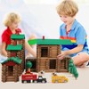 Wondertoys 456Pcs Big Villa Wooden Log Set Real Wood Logs