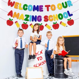 Welcome To School Banner,Welcome Sign for Classroom welcome To Our Amazing School Banner for 1st Day Of s chool Classroom Sign