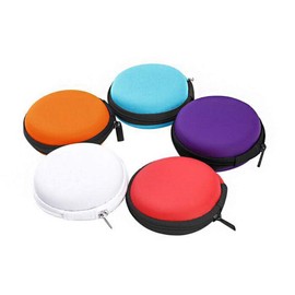 VASANA 6PCS Portable Round Colorful Earphone Carrying Case Mini Storage Pouch Hard EVA Zipper Storage Carrying for Ear Earbud Earphone
