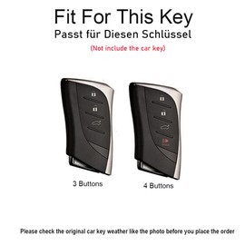 TECART Smart Car Key Holder PC Key Case for Lexus UX200 UX250H US200 US260H ES200 ES350 LC500 LS500 LS500h UX ES GS Key Fob Key Protection Case 3 Buttons Gold