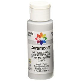 Delta Creative Ceramcoat Metallic and Pearl Acrylic Paint in Assorted Colors (2 oz), , Metallic Silver