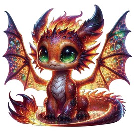 Wooden Puzzles for Adults, Dragon Wood Puzzles 200 Pieces, Irregular Animal Shaped Unique Wooden Jigsaw Puzzles, Creative Ghristmas Gift for Teenagers and Adults