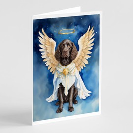 Caroline's Treasures American Water Spaniel My Angel Greeting Cards Pack of 8 Blank Cards with Envelopes Whimsical A7 Size 5x7 Blank Note Cards