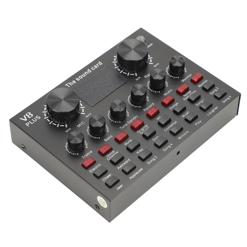 Live Sound Card with Built in Microphone Clear Recording Portable