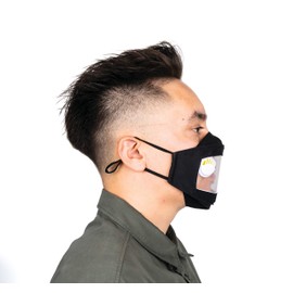 SANITOOL Cotton Face Mask with See-Through Shield, 5 Replaceable Transparent Shields, Double-Layer Fabric, Useful for Lip Reading and Improved Communication for Deaf and Hard of Hearing Individuals